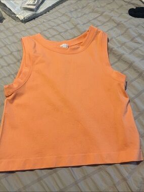 Women's Orange Sleeveless Crop Tank Top